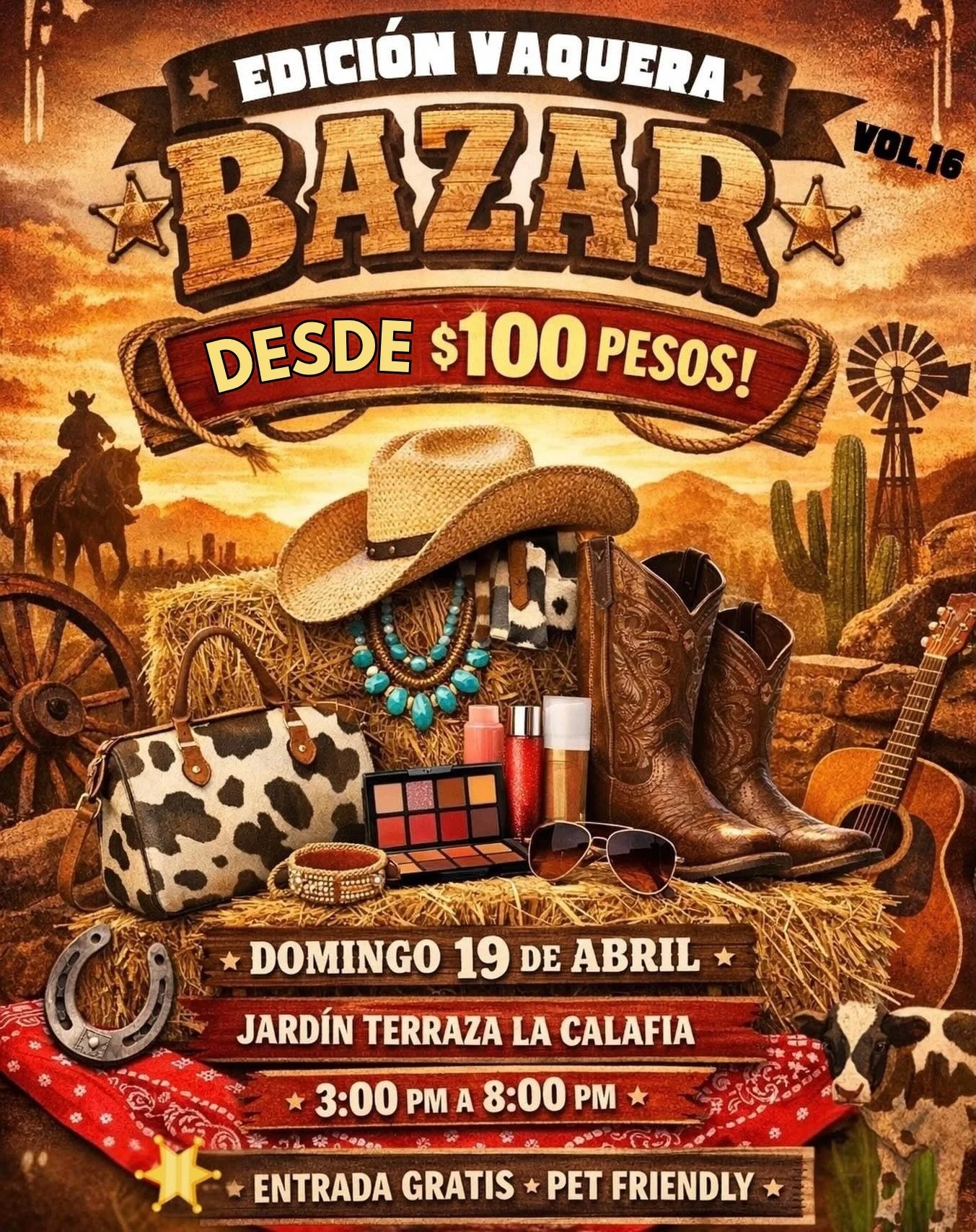 Bazar $100 pesos edición vaquera 